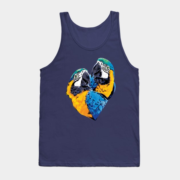 Parrot Love Digital Painting Tank Top by polliadesign